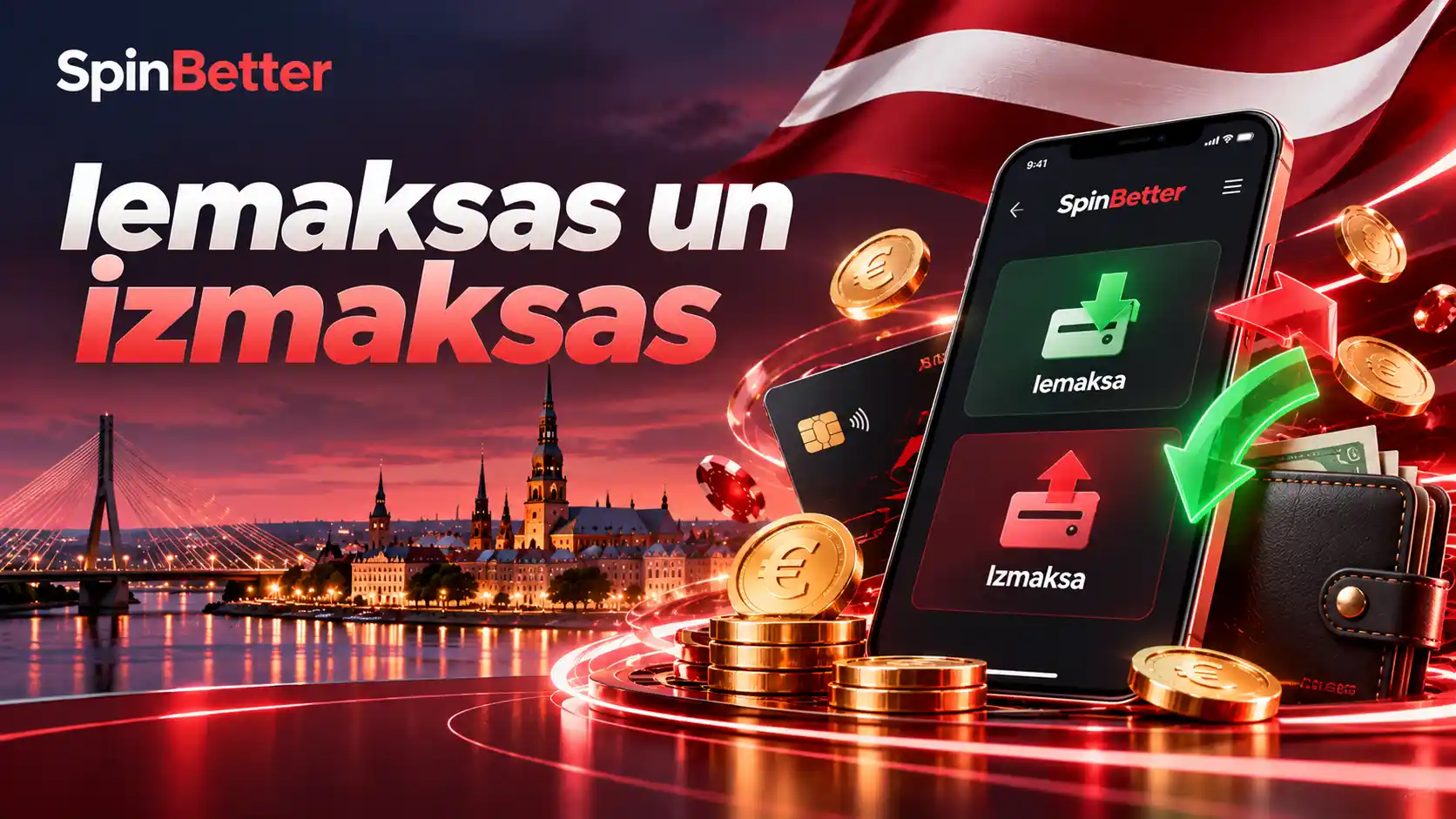 Telefona kase ar pogām Iemaksa un Izmaksa, eiro monētas un bankas karte